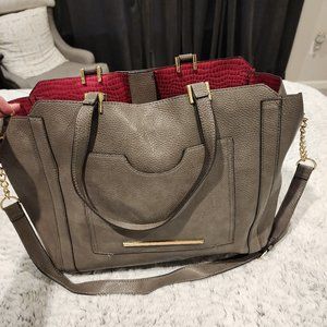 Steve Madden Cross-Body Tote with Gold Hardware